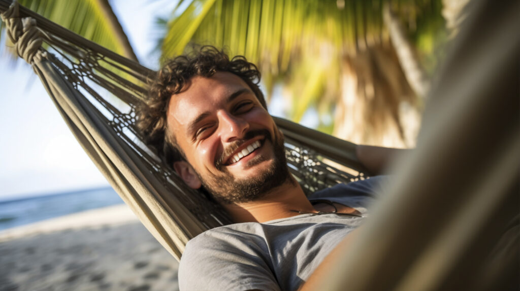 Close-up of a handsome man with a charming smile - Expressing confidence and positivity